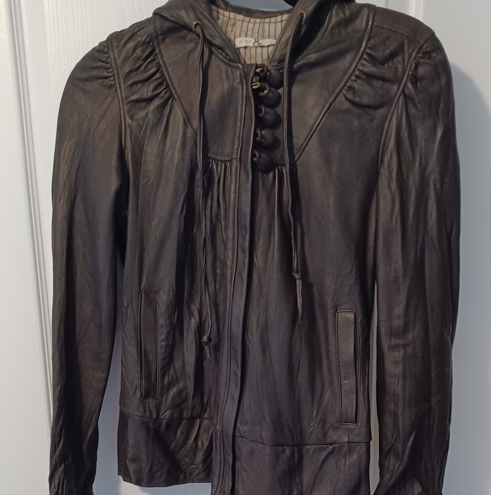 Lile New Mike & Chris Hooded Women's Brown Leather Jacket